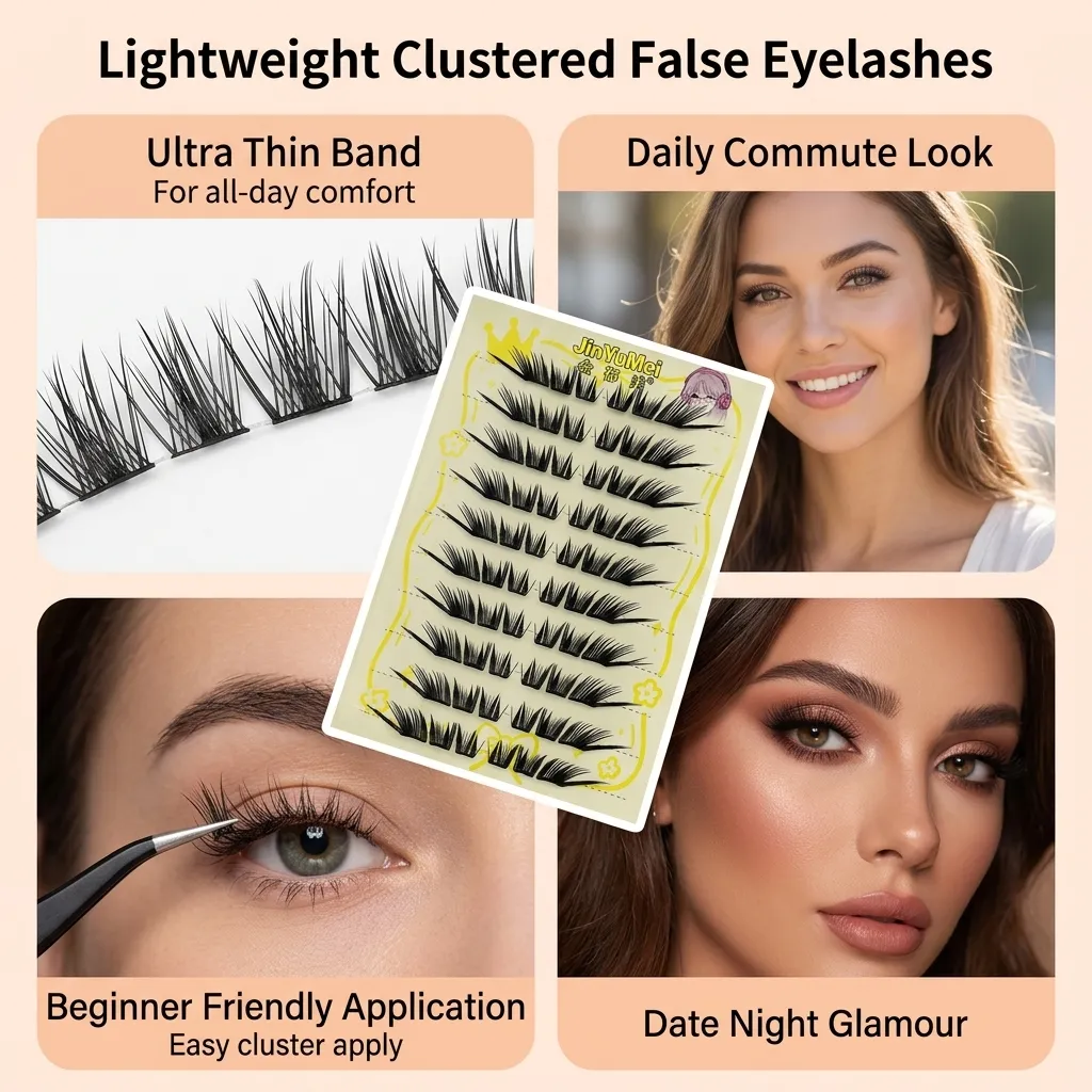 Random Package Cluster False Eyelashes Natural Volume C Curl Eye Lashes For Beginners Daily Makeup Matte Makeup Eyes Makup Tools
