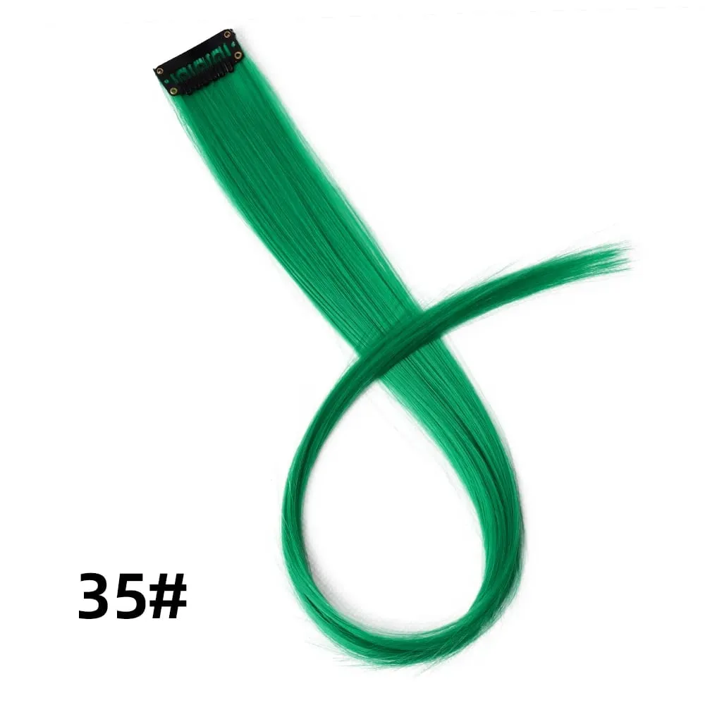 Thẳng Màu Phần Tóc Làm Tóc Kẹp Nổi Bật Cầu Vồng Tóc Hồng Xanh Tím Tổng Hợp Trên Kẹp Dành Cho Nữ Bé Gái