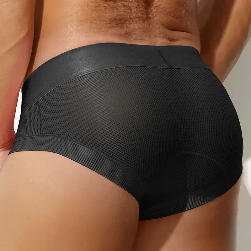 ใหม่ชุดชั้นในกางเกงผู้ชาย Cueca Masculina Ropa ภายใน Hombre Calzoncillos ตาข่าย Breathable กางเกง S-XL