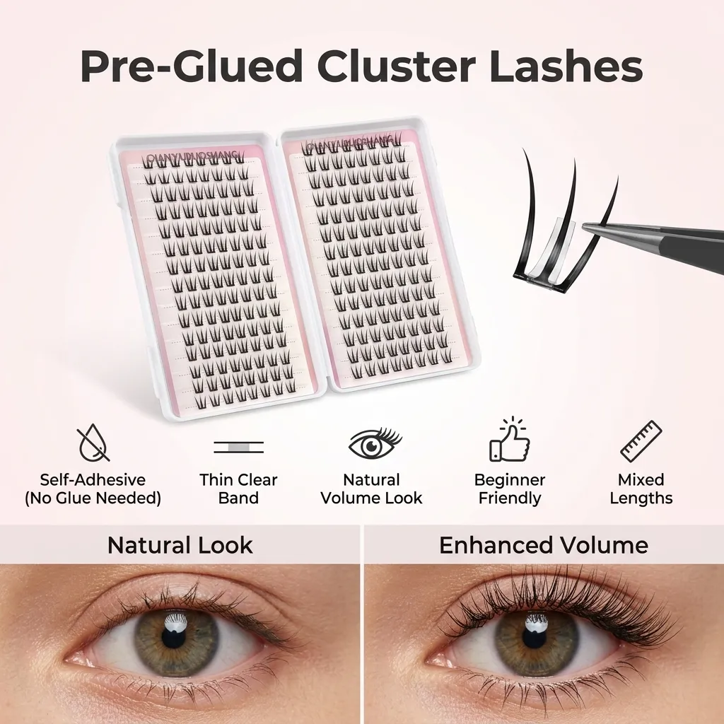 30rows Women's Idols False Eyelashes Natural Volume Daily Eye Makeup Women Beginner Large Capacity Lashes C Curl Synthetic Fiber