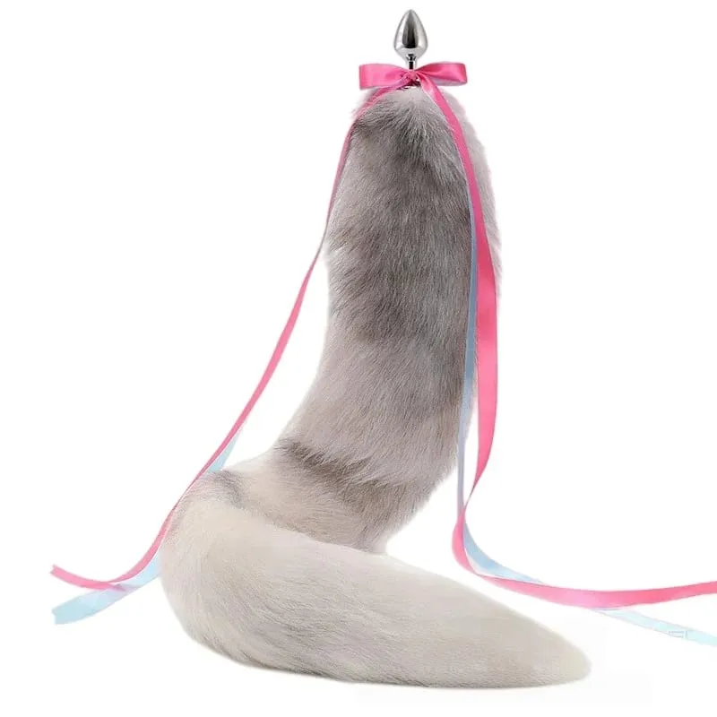200cm Detachable Metal Butt Plug Fox Tail Cosplay Toys with Fetish Cosplay Fancy Dress Accessory for Couple BDSM Sex Flirt Prop