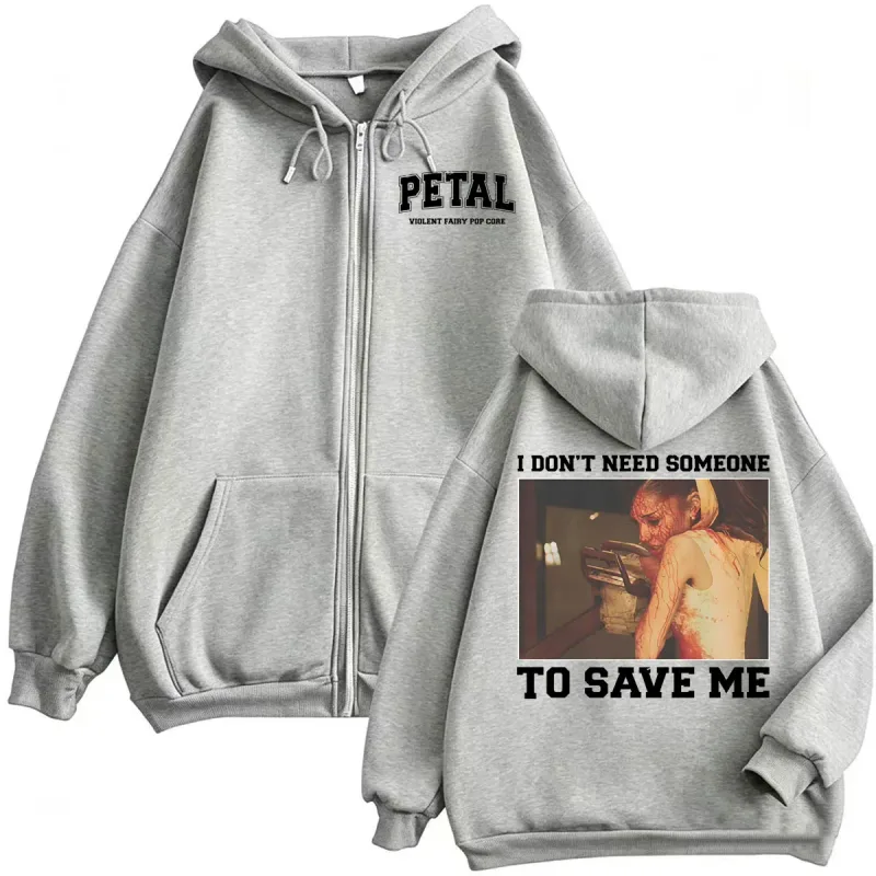 Ariana Grande Petal Core I Don’t Need Someone To Save Jacket Sweatshirts Coats Men Women Casual Cozy High Quality Zipper Hoodies