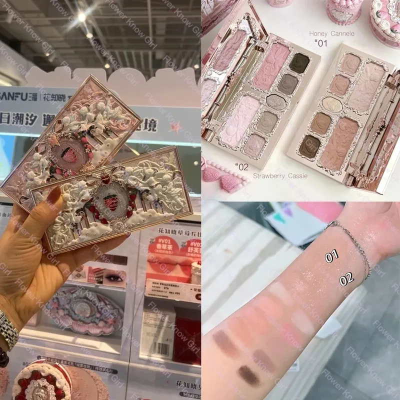 FlowerKnows-Juego de maquillaje todo en uno, paleta facial profesional completa, rubor, espejo de escritorio, sombra de ojos, contorno, crema de labios — image 4