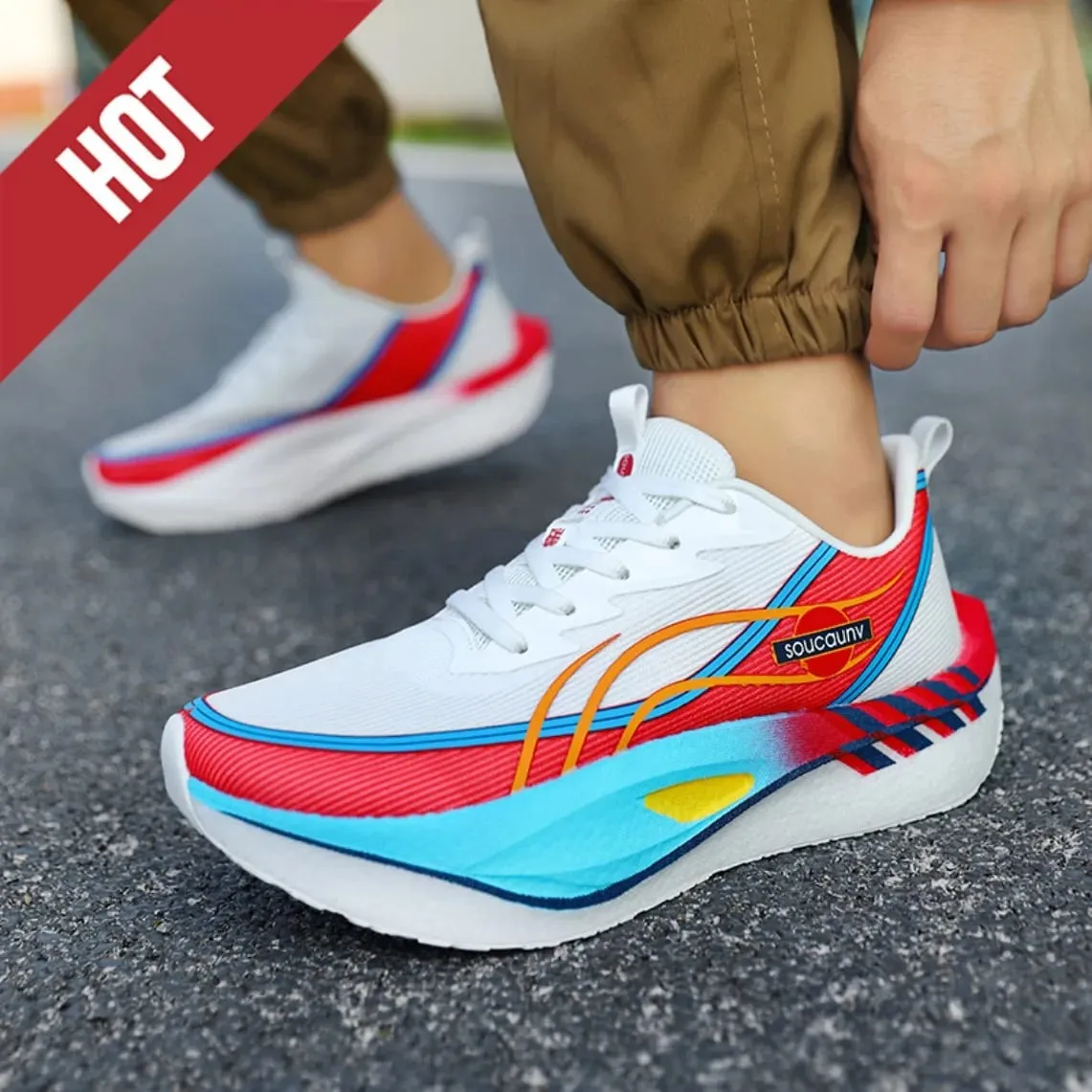 Men Women Carbon Plate Marathon Running Shoes Breathable Lightweight Non-Slip Racing Training Sports Sneakers Walking Outdoor