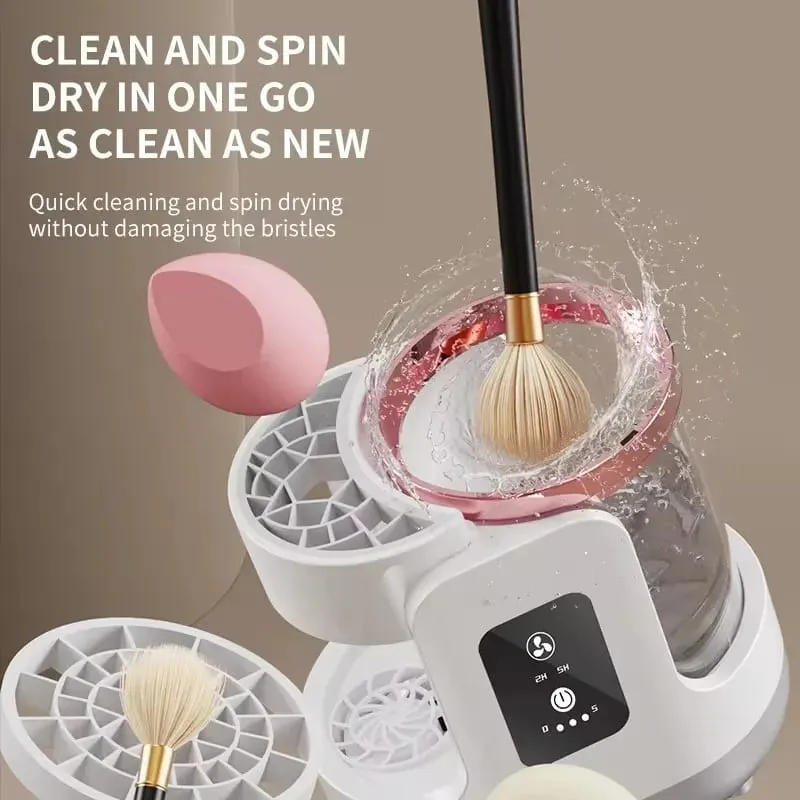 Electric 3 IN 1 Makeup Brush Cleaneing Machine Makeup Brush Dryer Portable Automatic USB Cosmetic Brushes Cleaner Tool