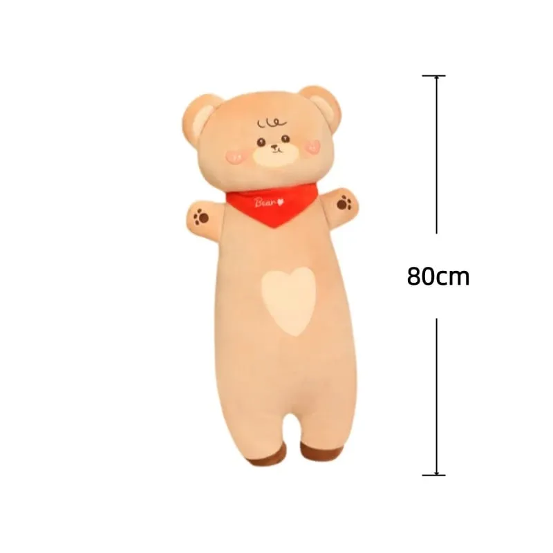 Aninimal Plush Pillow 60/80cm Rabbit Pig Bear Stuffed Cushion Kawaii Home Decor Toys Accompany Sleep Toy Birthday Surprise Gift