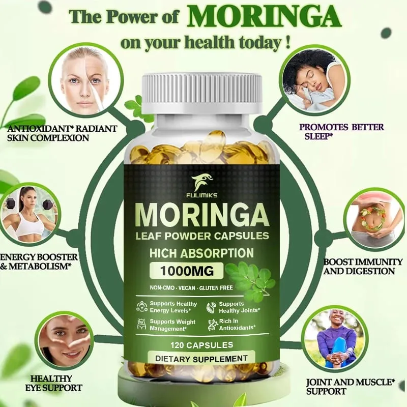 Buy 2 Get 2 Free! Pure Moringa Leaf Powder Supplement Energy Metabolism and Immune Support Weight Management Non-GMO