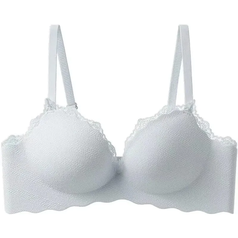 2025 Fashion Lace Thickened One-piece Seamless Push Up Lingerie Small Breast Gathering Comfortable Bra For Women