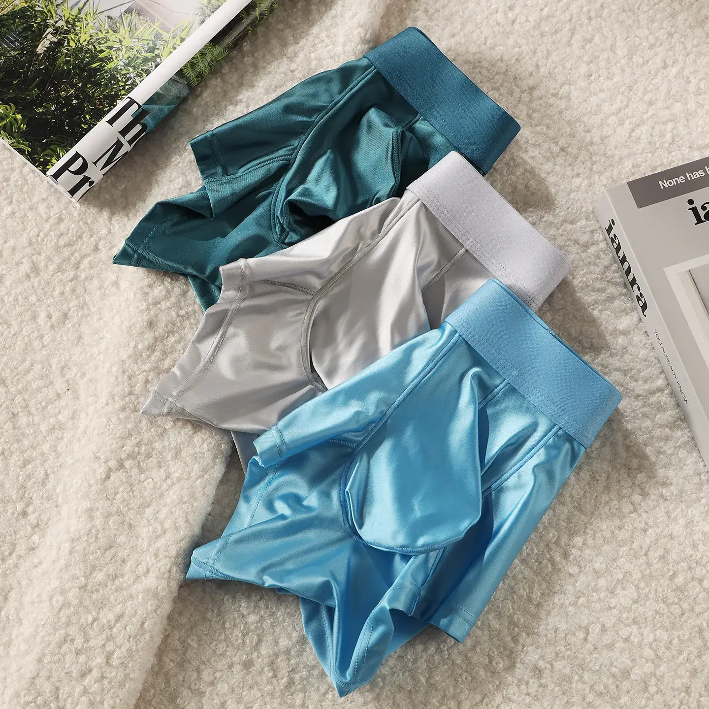 Sous-vêtements Boxer Shorts Homme Culotte Cueca en Nylon Slim Taille Moyenne JJ Slip Pochette Boxers Mâle Ropa Taille Plus M-XXL