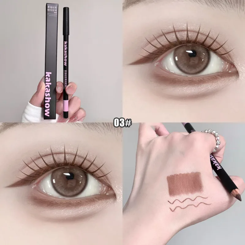 Wooden Matte Eyeliner Pencil Black Pink Brown Eye Liner Pen Long-lasting Waterproof Smudge-Proof Smooth Matte Eye Liner Makeup