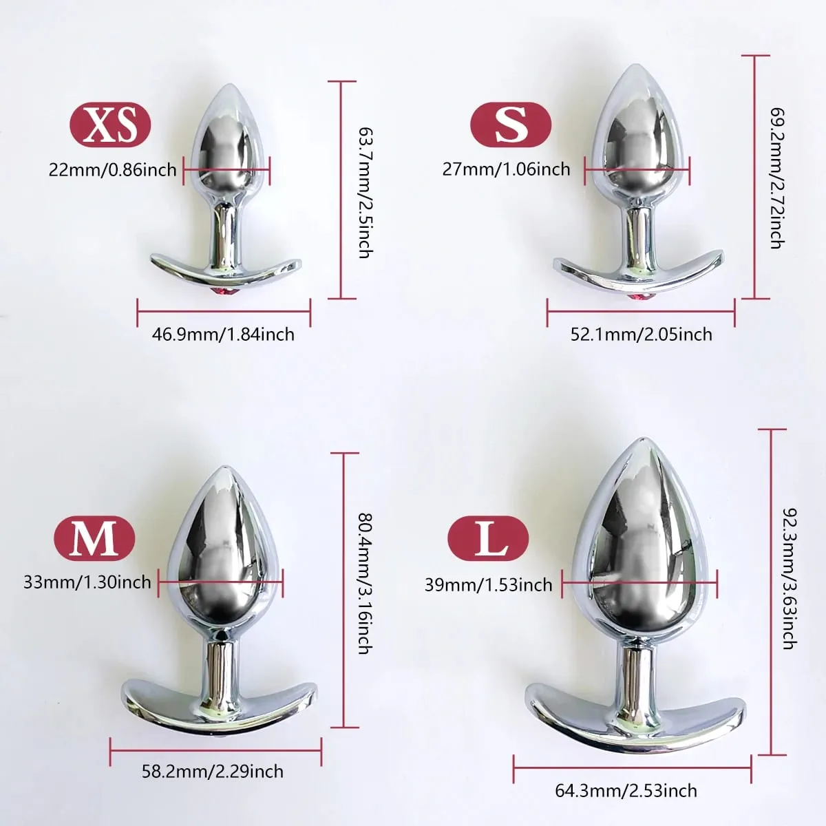 4 Size Metal Anal Plug Anchor Base Fit the Hip Design Tail Female/Male Dildos Couples Adults Game Adult Toys Sex Toys
