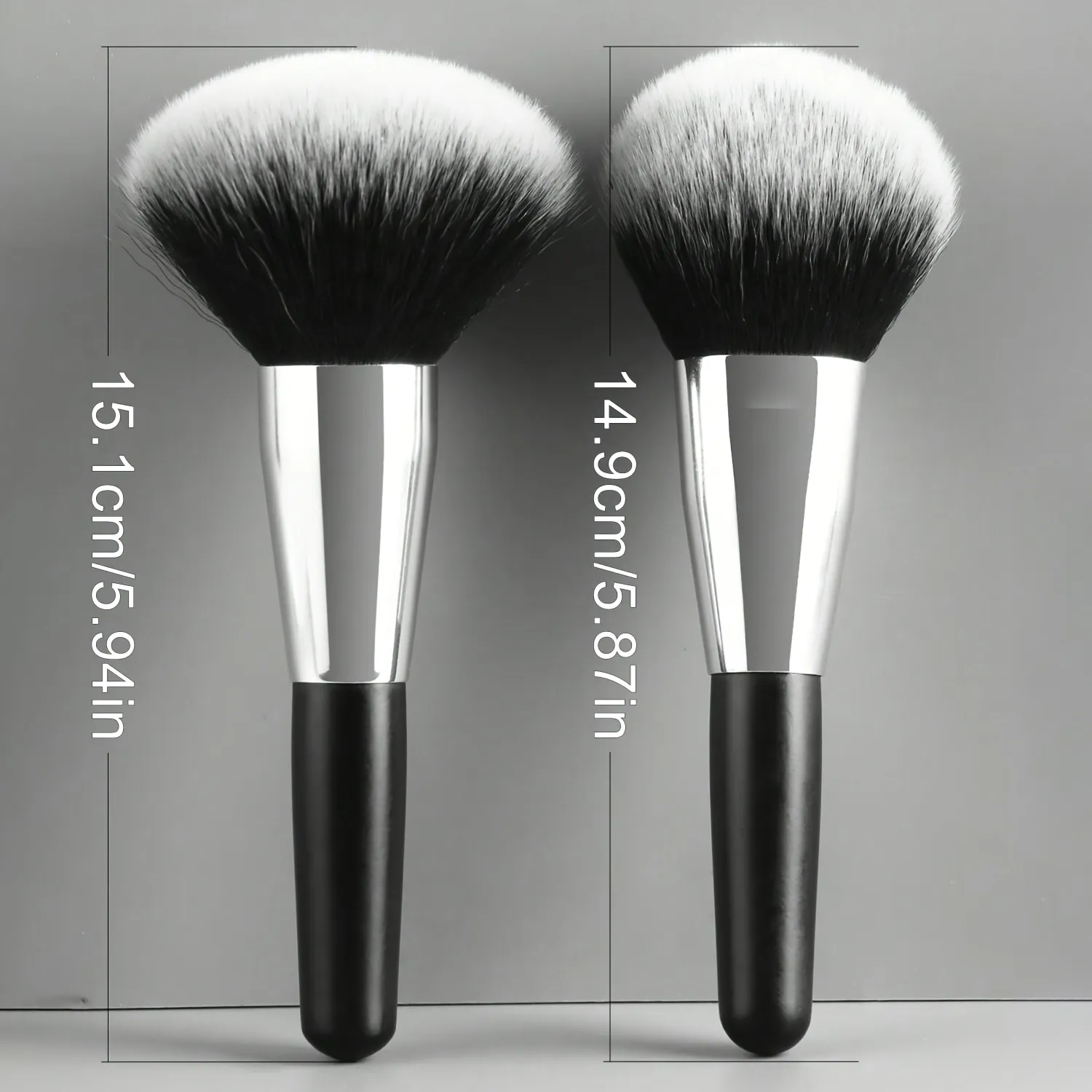 2PCS Travel Makeup Brushes - Powder & Blush Brush Set with Portable Case Vegan Nylon Bristles for On-The-Go Beauty