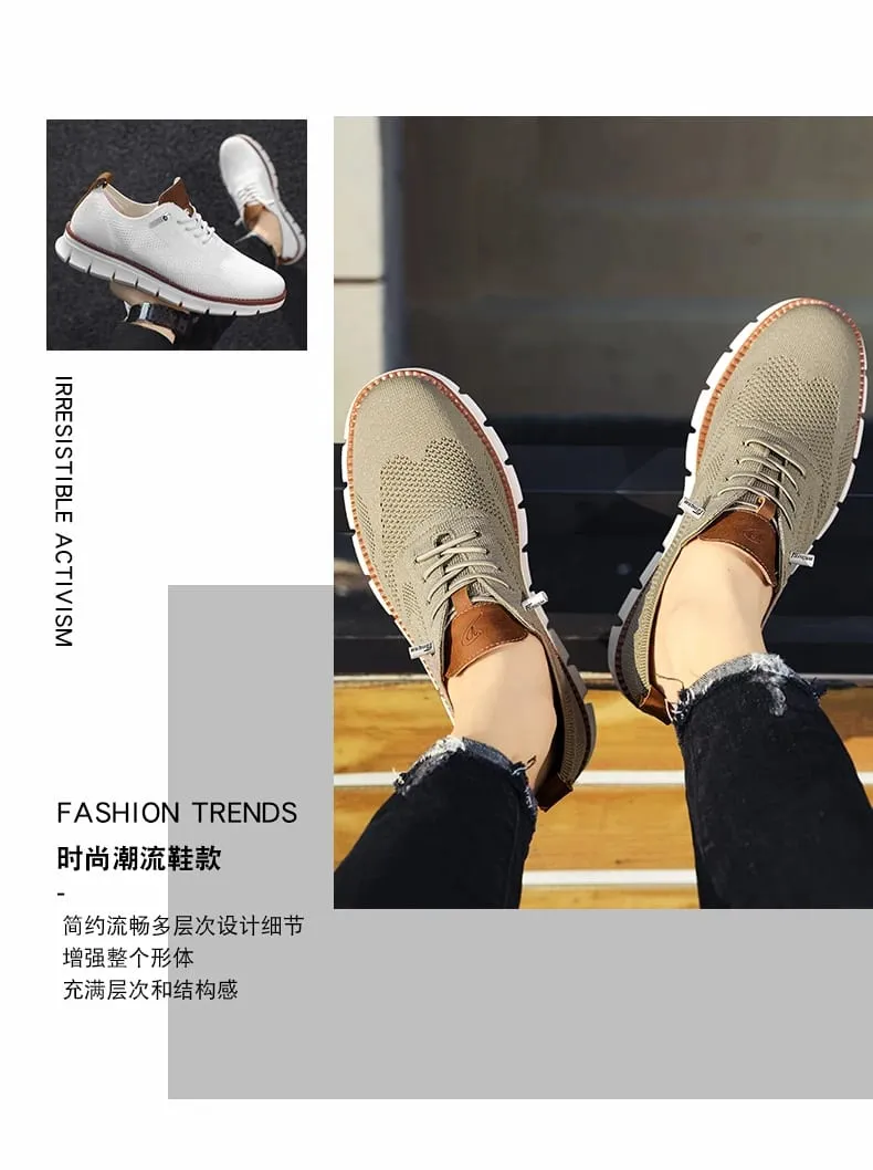 Men's Casual Dress Shoes Fashion Walking Sneakers Mesh Business Oxfords Work Lightweight Soft Sole