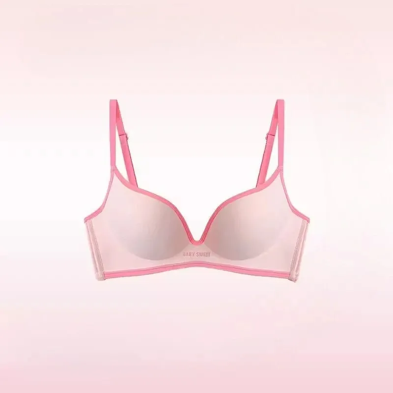 Nahtloser Push-Up-BH für kleine Brüste | Buntes gepolstertes Dopamin-Bralette | Comfort Lift & Sexy Look für Damen-BH- und Höschen-Set