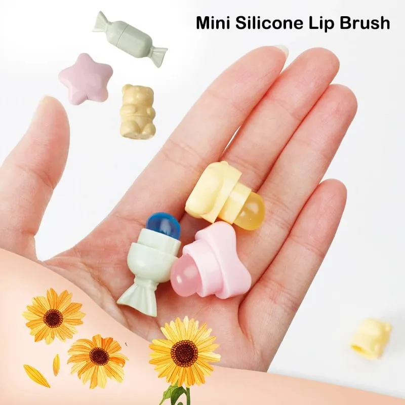 Mini Silicone Lip Brush Cartoon Angled Concealer Brushes Lip Balm Lip Gloss Concealer Brushes Make Up Brushes Cosmetic Tools