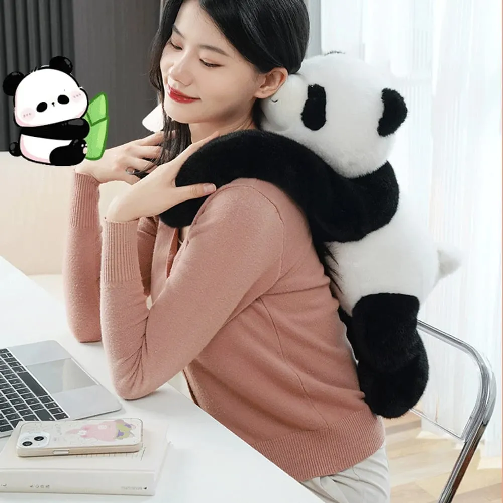 Panda Plush Pillow Cushion Cute Lying Down Animal Back Support Pillow Toy Ultra-Soft Comforting Hug Companion Pillow
