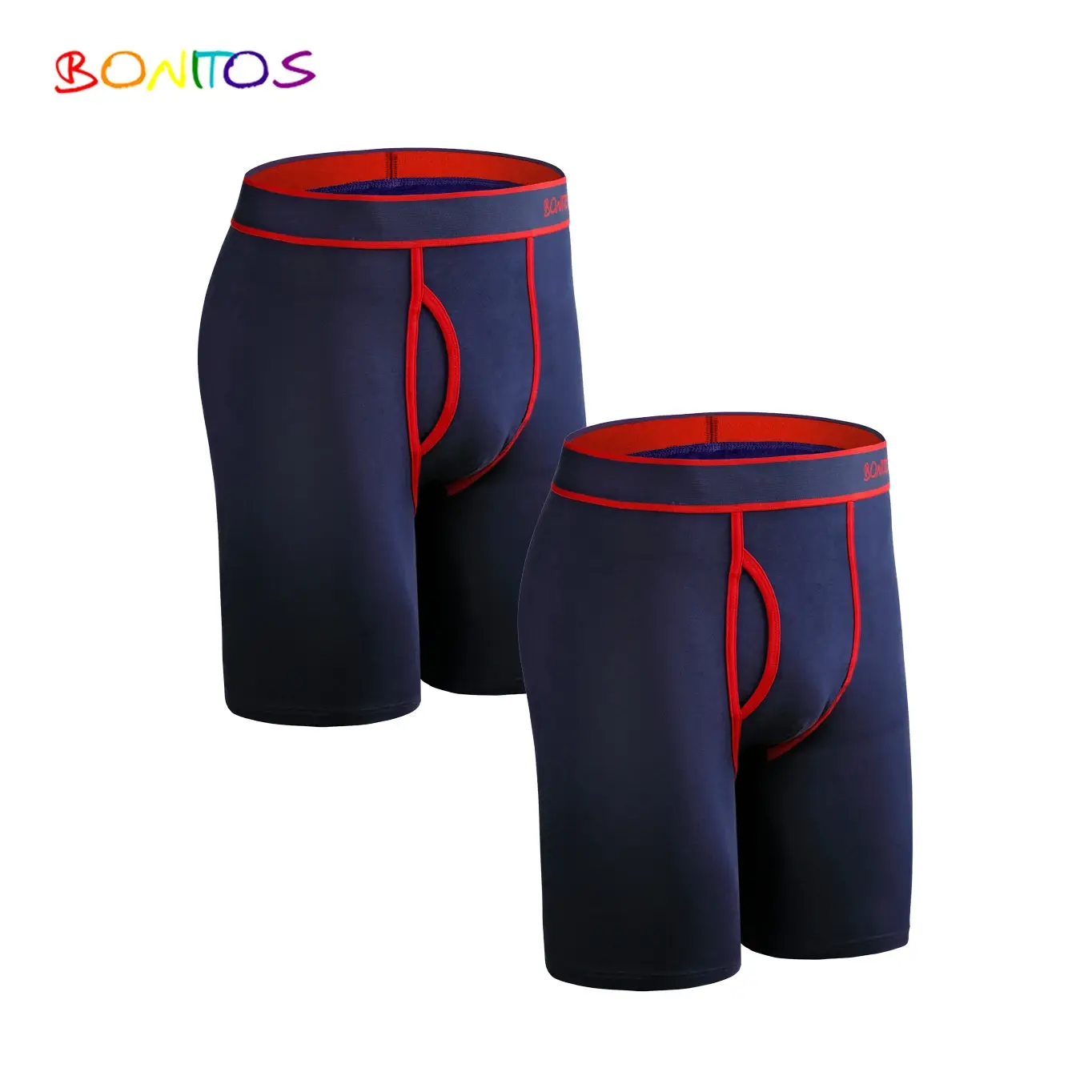 2pcs Pack ขายาวกางเกงขาสั้นผู้ชายกางเกงชุดกางเกง Homme Boxershorts ลื่นชุดชั้นในสำหรับชายผ้าฝ้ายชายเซ็กซี่ชุดกล่อง GYM