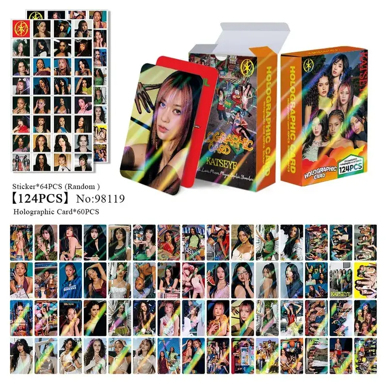 92pcs KATSEYE New Album PINKY UP Photo Card Photocards Stickers Kpop Merch Lomo Cards Set Fans Collection Cards Gifts