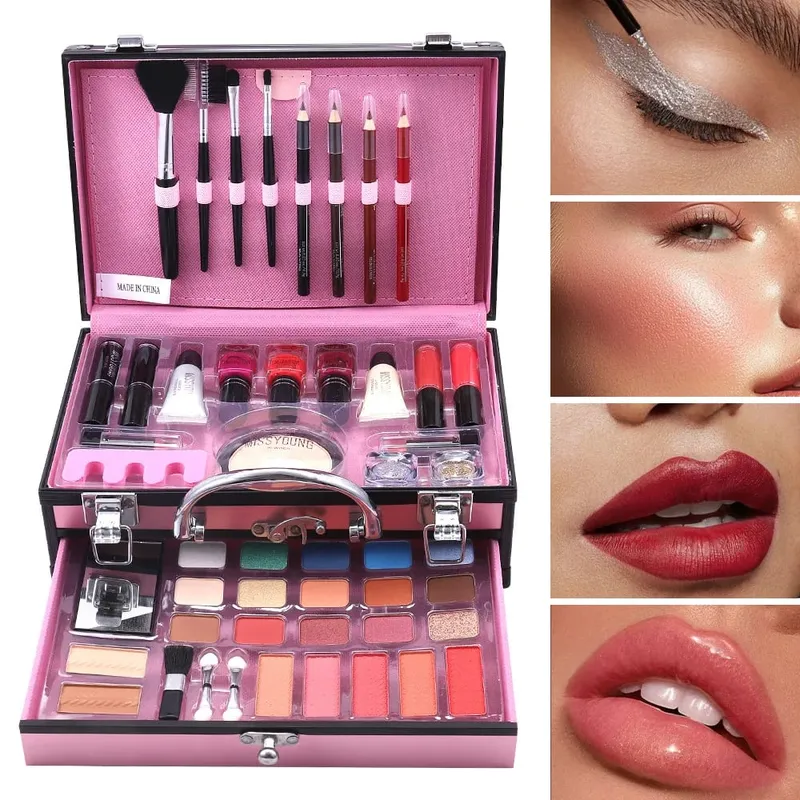 Diskon Besar Set Rias Multifungsi Matte Eyeshadow Lipstik Highlight Blush On Semua Dalam Satu Kit Rias Kosmetik Wajah Penuh Portabel