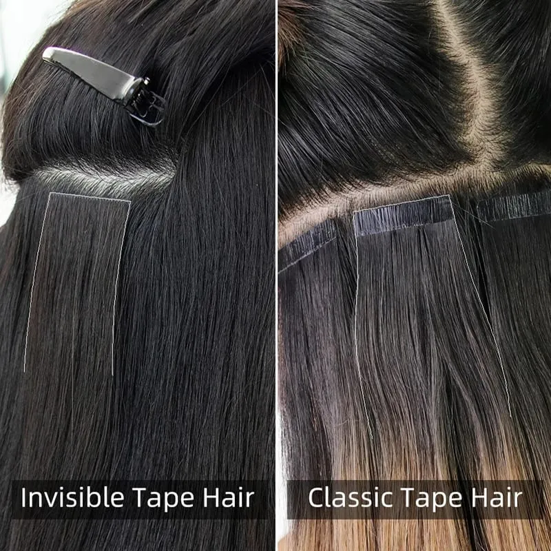 Extensiones de cabello con cinta Balayages, cabello humano 100% Real para mujer, mechones invisibles lisos de Color Piano, cabello humano sin nudos