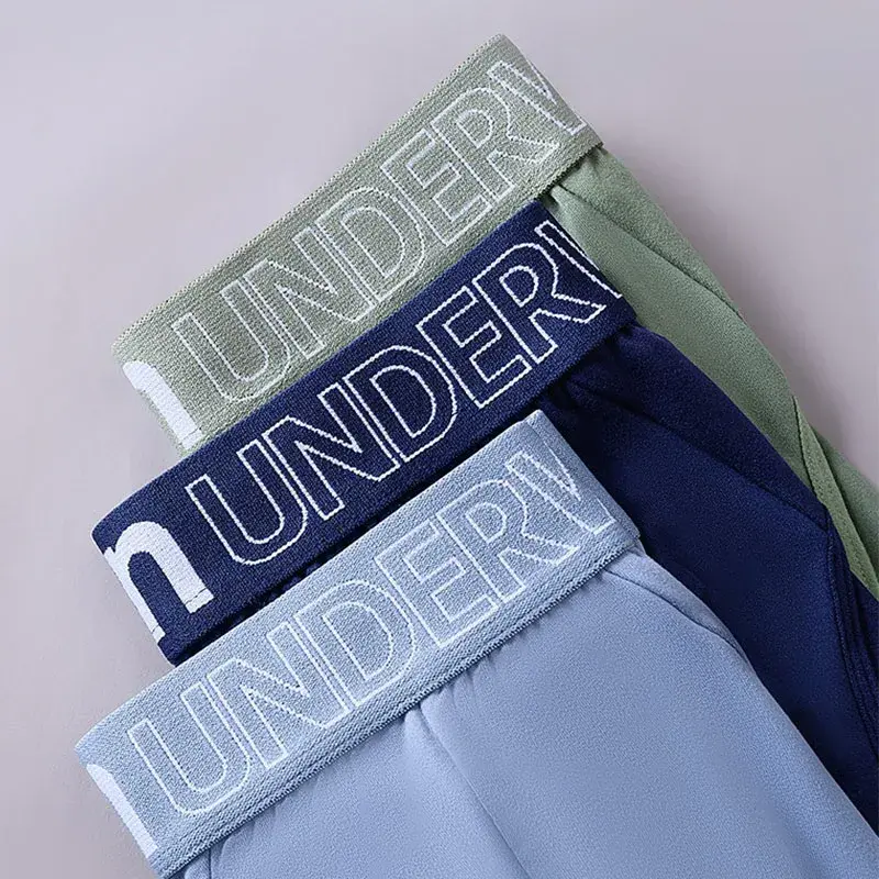 2 Pcs/Lot Fashion Letter Waist Men's Brief Underwear Soft Breathable Mid Rise Comfort Male Underpants Multi Colors