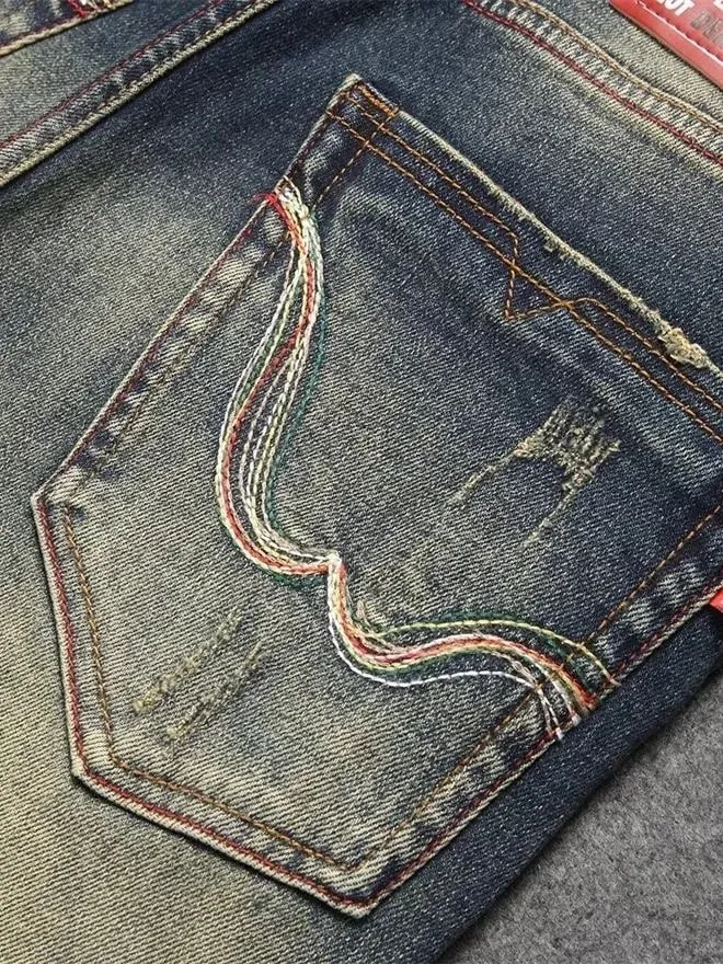 Spring/Autumn Fashion Trendy American Retro Straight Leg Stretch Denim Jeans Men's Casual Loose Fit Sports High Quality Jeans