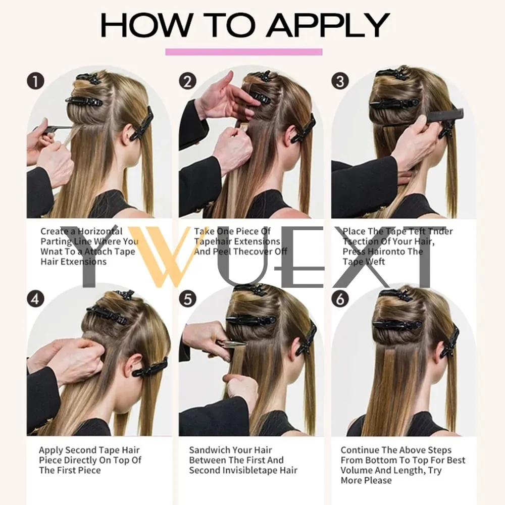 30G Tape in Human Hair Extensions 12-20 Inches Seamless PU Skin Weft Tape Hair Natural Straight 20pcs/pack Tape Glue 9 Colors Available