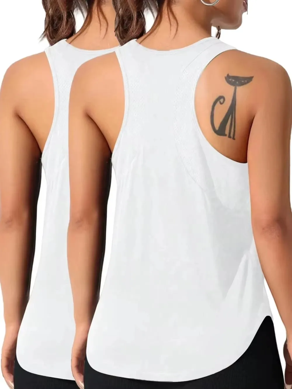 Womens Solid Sleeveless Tops Quick Drying Summer Sports Vest Loose Breathable Soft Gym Outdoor Wear Basic Womans Tank Shirts