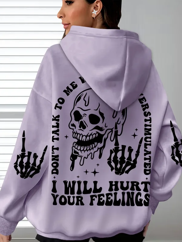 Halloween Hoodie with Skeleton Print Casual Long Sleeves and Pockets Women Men Everyday Wear Hooded Halloweenn Hoodies