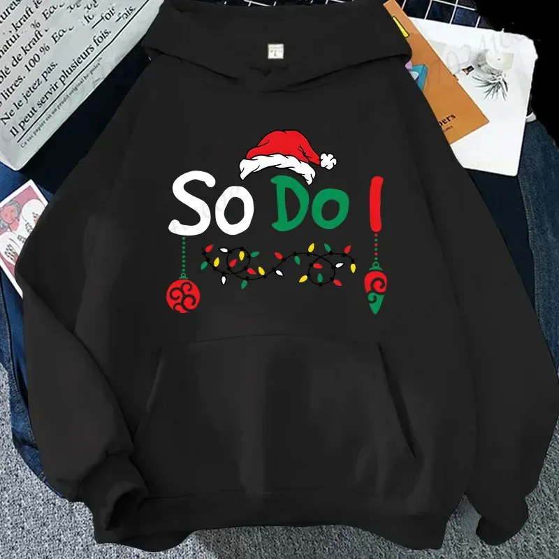 Christmas Couple Matching Hoodies Set I Don't Do Matching Christmas Outfits Santa Hat Print Hoodies Funny Family Xmas Party Gift