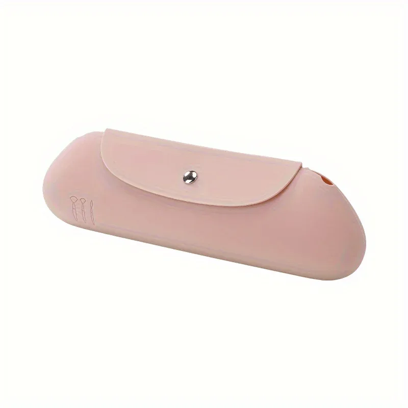 Silicone Travel Makeup Brush Holder Anti-fall Out Portable Cosmetic Face Brushes Holder Soft and Sleek Makeup Tools Organizer
