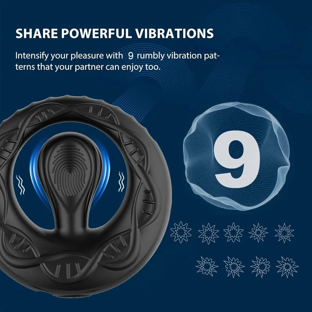 APP Control Penis Ring for Men Delay Ejaculation 9 Vibration Modes Lock Penisring Cockring Sex Toys for Couples Adult Goods