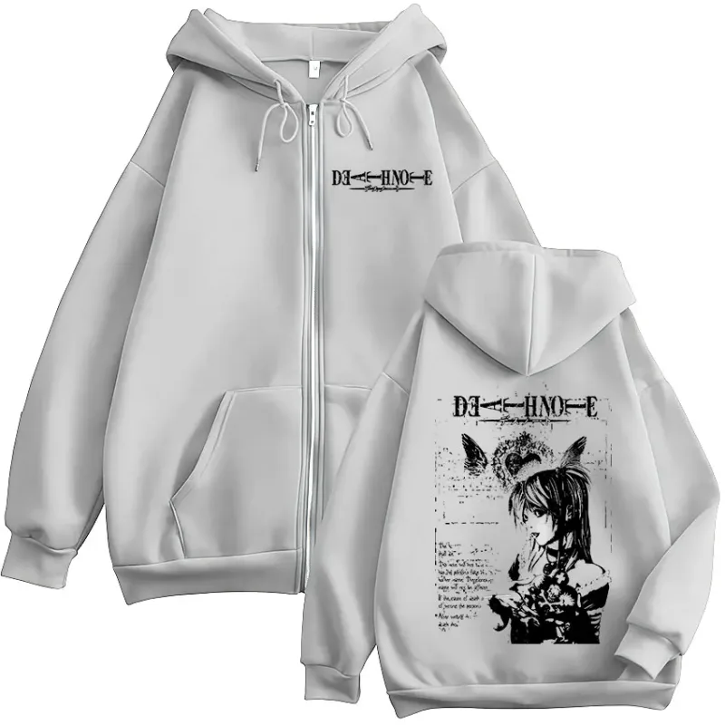 Anime Death Note Misa Amane Zipper Hoodies Men Women Clothing High Quality Fashion Casual Zip Up Hooded Sweatshirts Jacket Coats