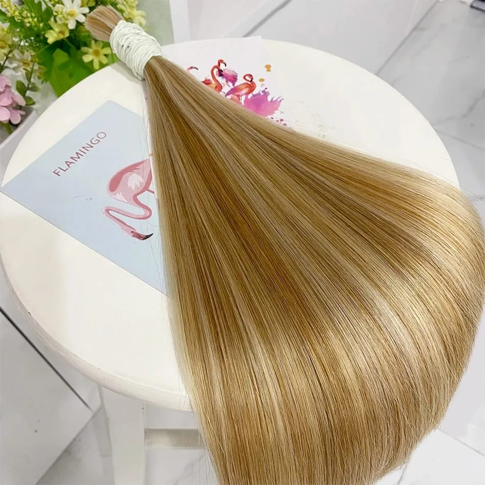 Virgin Real100% Human Hair Bulk Extension Black 613 Blonde Hair Bulk 12a Weaving For Braiding Unprocessed No Weft Straight Hair