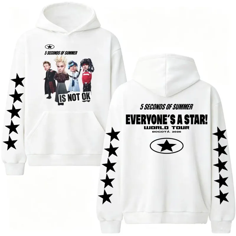 5 Seconds of Summer Everyone's A Star 2026 World Tour Hoodies Men's Clothes Hip Hop Pop Music Sweatshirt Casual Fleece Pullovers