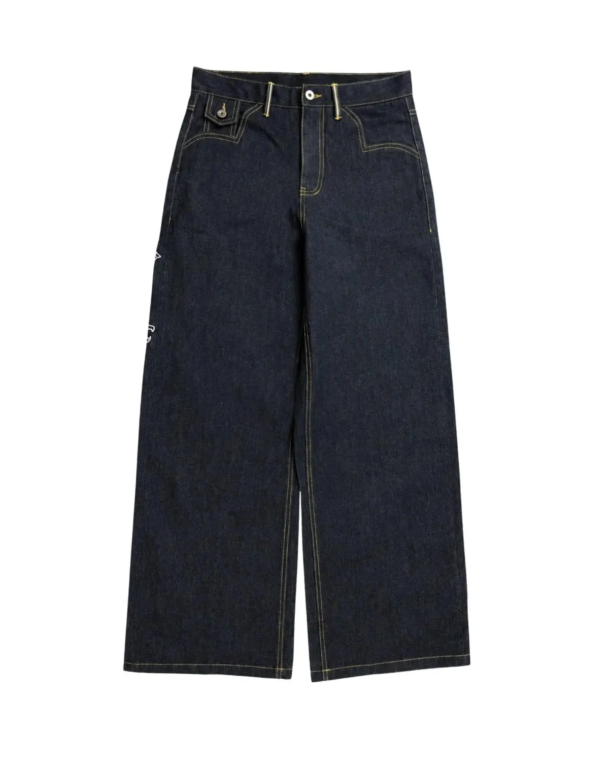 Men Japanese Koi Fish Embroidered Wide Leg Jeans Sukajan Baggy Denim Pants Loose Streetwear Hip Hop Casual Trousers For Male New