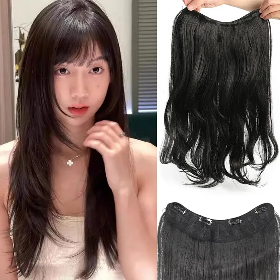 Synthetic Wig Women's Traceless Invisible U-shaped Long Straight Hair Natural Extension Wig for Daily Party Halloween Christmas