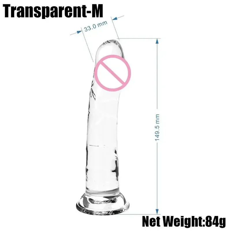 Realistic Small Silicone Jelly Dildo for Women with Suction Cup Strapon Compatible Anal Plug Adult Sex Toy for Women