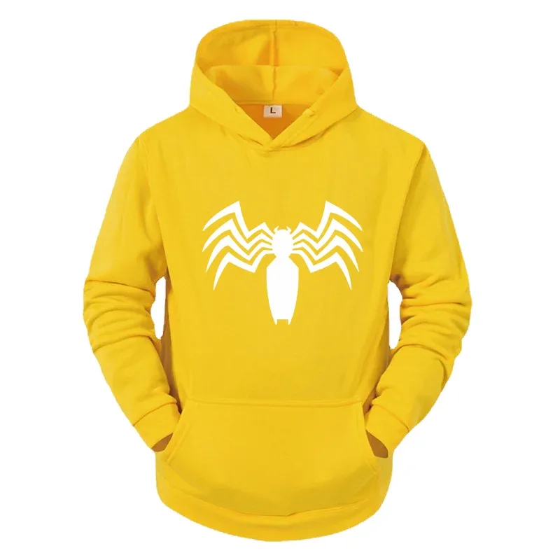 2026 Autumn and Winter New Men's Hoodie Street Fashion Spider Print Sportswear Women's Fleece Casual Fun Hoodie Men's Wear