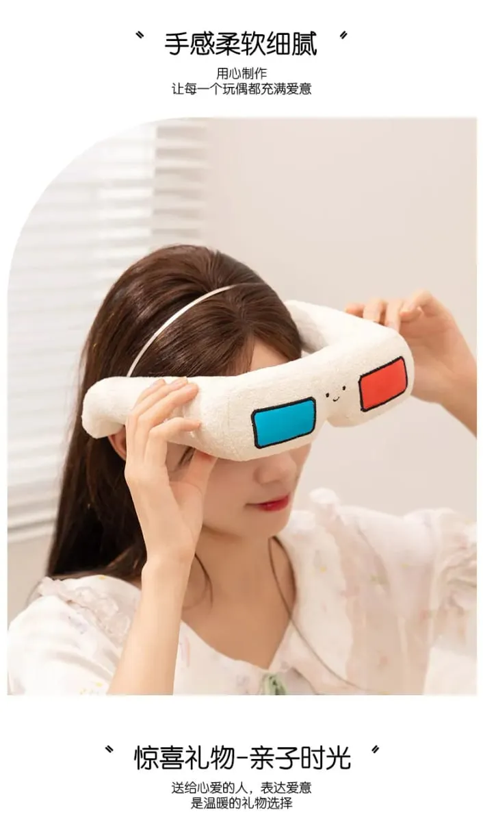 Humanoid Movie Film Snack Plush Toy Stuffed Cola popcorn 3D Glasses Movie Cardboard Small Decor Plushie Prop Gift