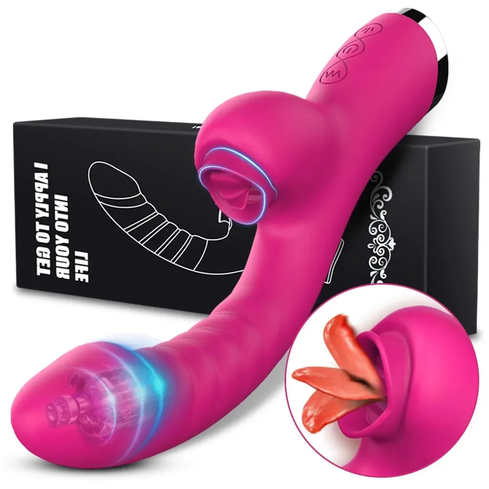 Dildo Vagina Massage Wand G-Spo Licking Clitoral Vibrator Female Sex Toy Clitoris Stimulate Tongue Vibrator Adult Women Sex Toy — image 1