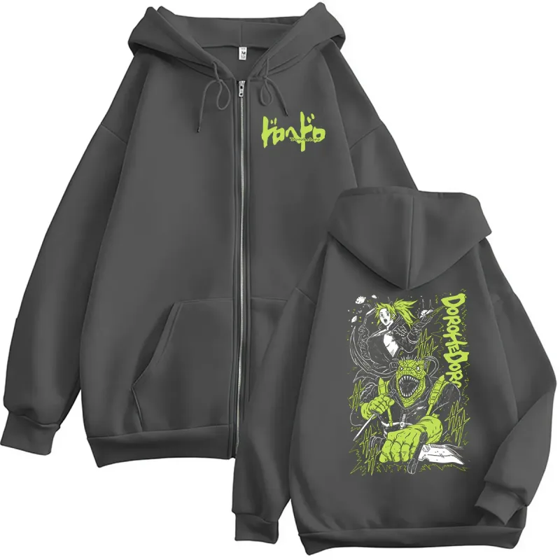 Anime Dorohedoro Kaiman Zipper Hoodie Men Women Casual Fashion Pullover Sweatshirt Vintage Long Sleeve Jacket Hoodies Streetwear