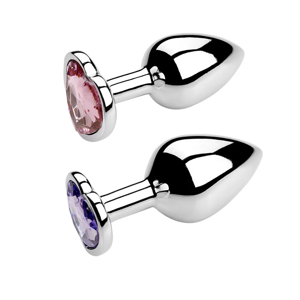 Heart Shaped Metal Anal Plug Butt Plug 6 Colors S/M/L Sizes Unisex Adult Sex Toys for Men Women Anal Massager Pleasure Toy