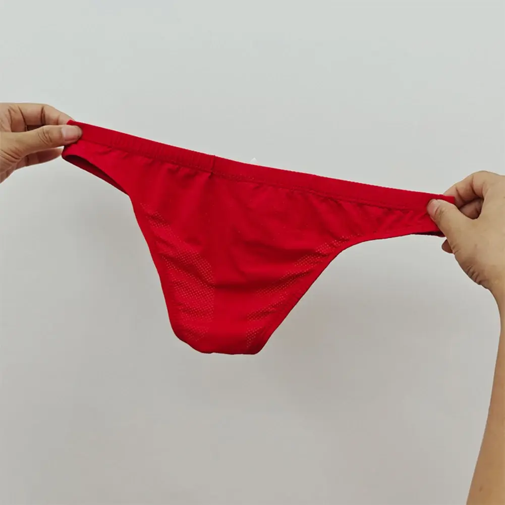 Sexy Skin Color Men Low Waist Mesh Breathable Jockstrap Pouch Half Hip Underwear Briefs Daily Fashion Panties