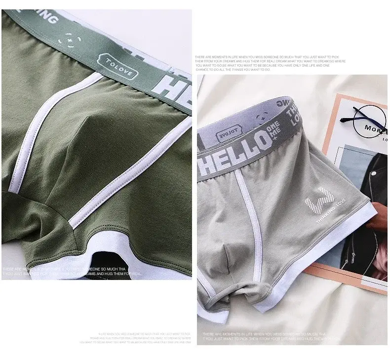 1 pçs masculino algodão boxer shorts calcinha underwear3 cores l xl 2xl 3xl macio carta cinto respirável macio moda esportes