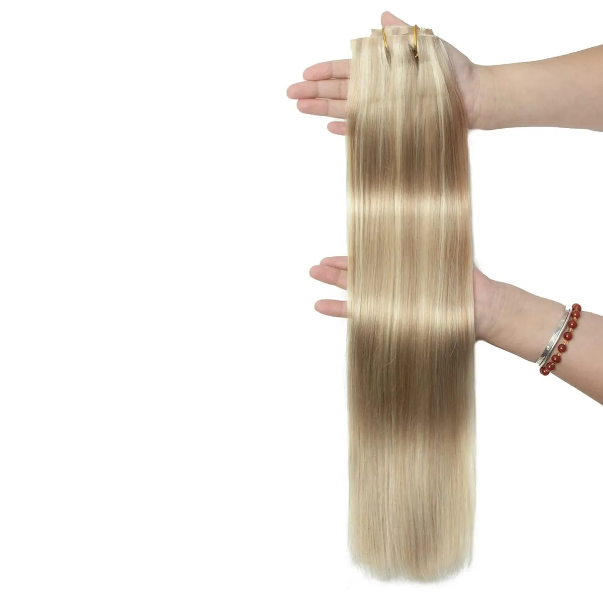 Extensiones de cabello con Clip sin costuras de PU, cinta de PU Invisible Natural Real, máquina con Clip Ins, Remy, Clip Invisible de 12-24 pulgadas, 7 Uds.