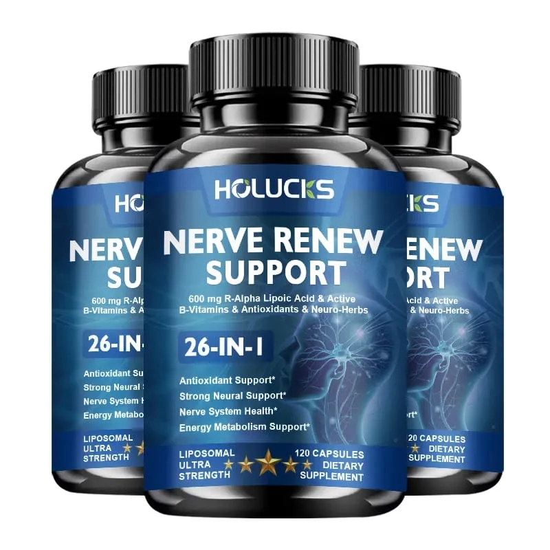 Nourish Nerve Supplement 26-IN-1 Formula Contains Vitamin B Complex R-Alpha Lipoic Acid Support Heart Nerve Brain Health