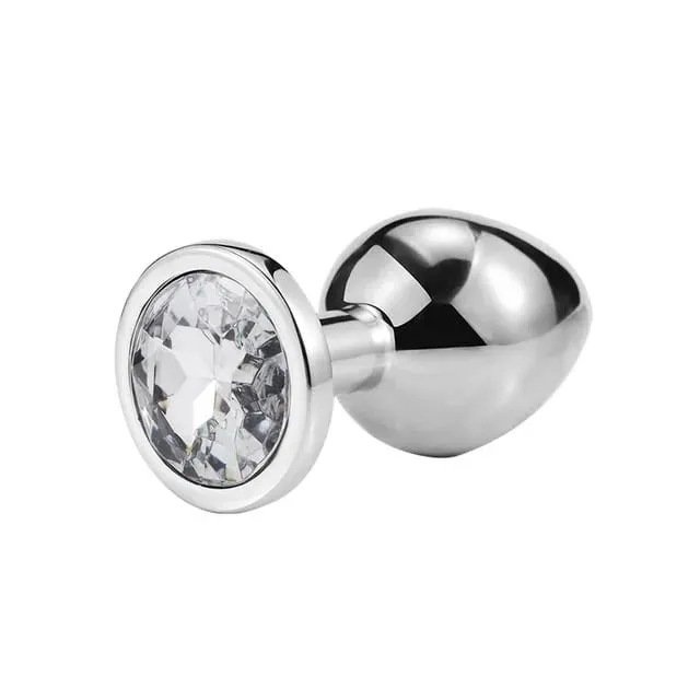 Anal Plug 3 Sizes Stainless Beginner Crystal Butt Plug Anus Masturbation Stimulator Dildos Adult Portable Sex Toys For Man Women