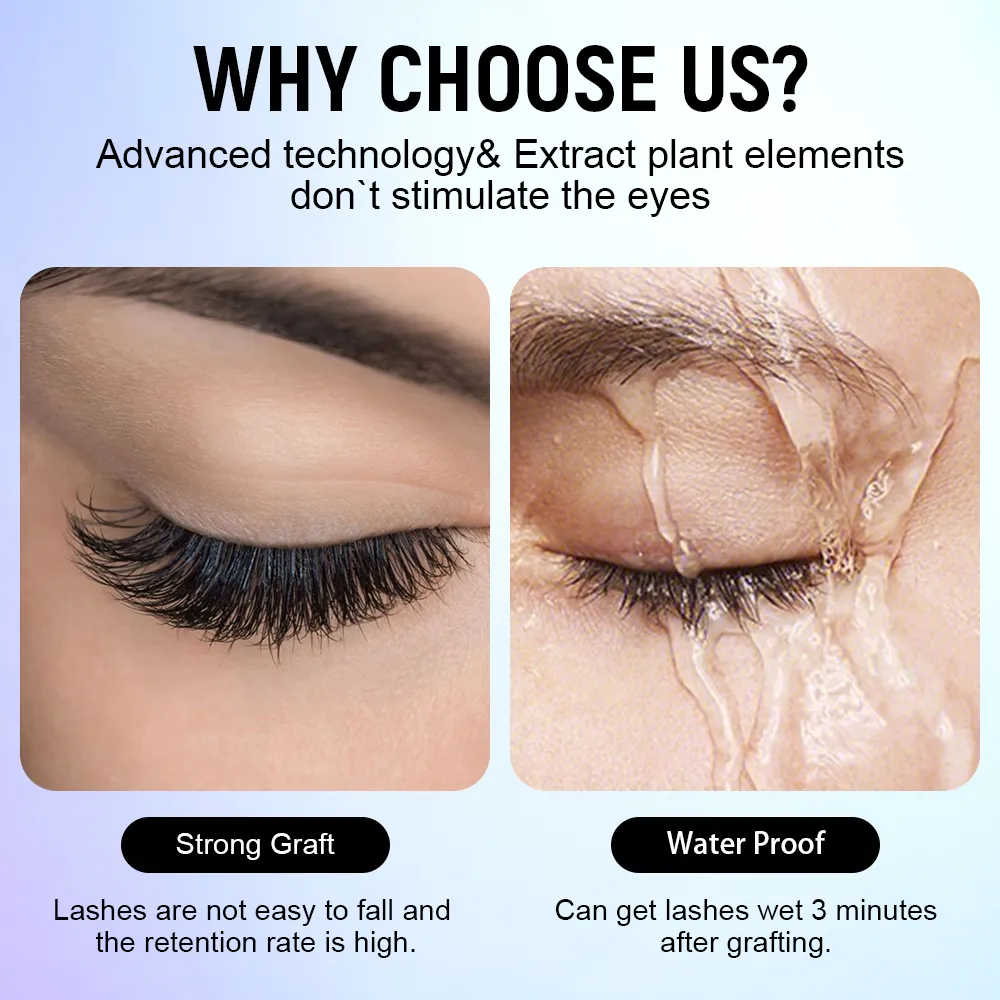 Gollee 0.5-1s Drying Eyelash Extensions Glue Latex-free Lashes Glue Professional Waterproof 6-8 Weeks Eyelash Extension Supplies