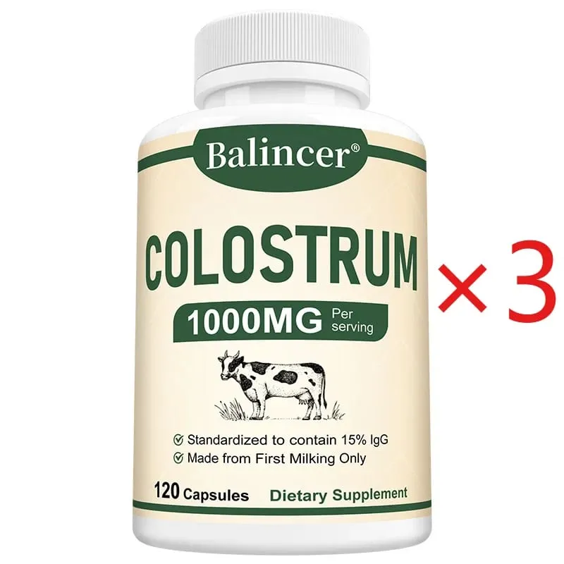 1000mg Grass-Fed Bovine Colostrum Capsules Probiotic Daily Wellness Supplement Supports Gut Comfort Skin & Vitality Balance